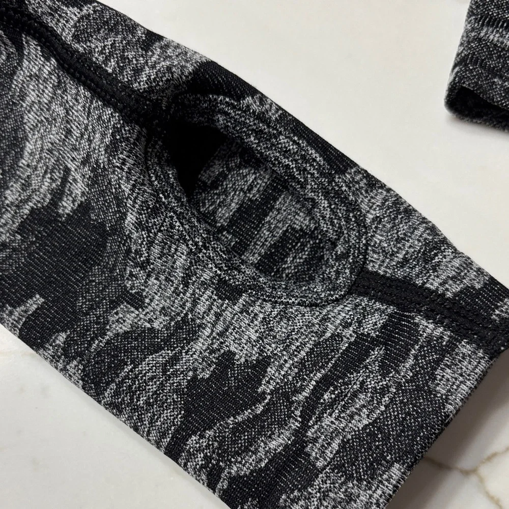 AYBL Charcoal and Black Patterned Crop Top